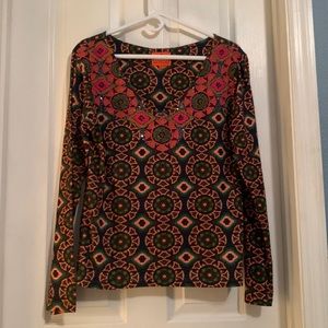 Pía Pauro Embroidered and beaded LS top